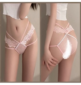 FEE ET MOI - Seductive Lace Open-Crotch Panties (Pink)